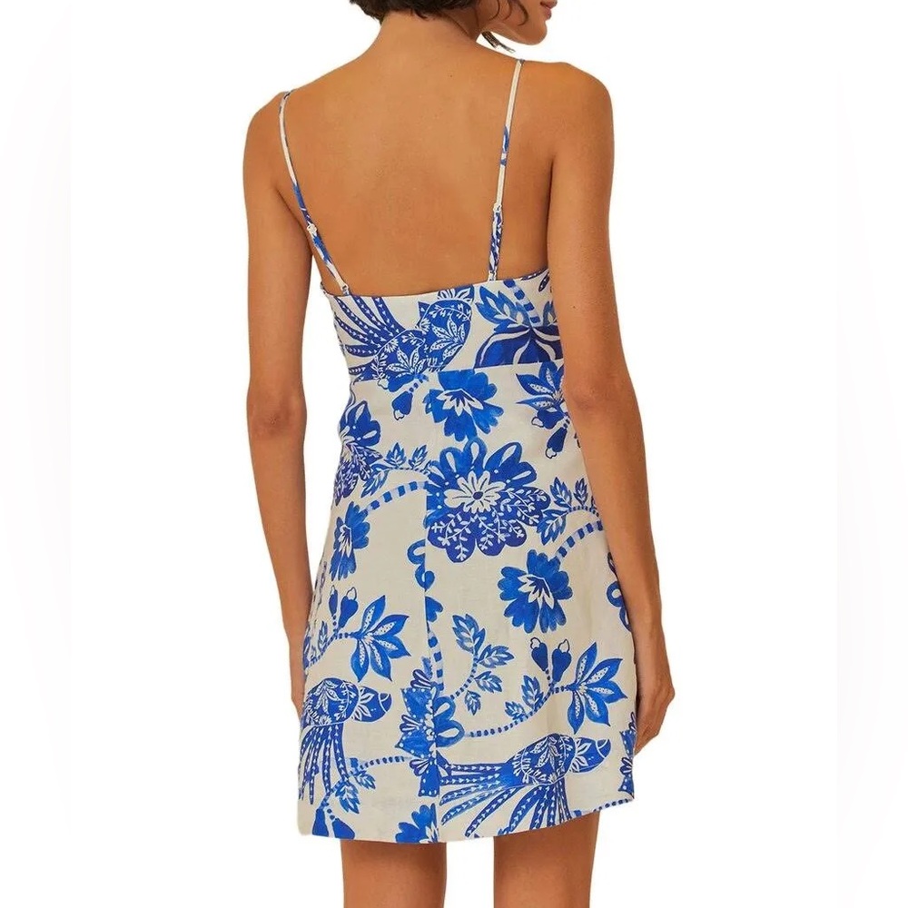 Farm Rio off-white floral birds Euroflax mini dress size XS - Picture 2 of 4